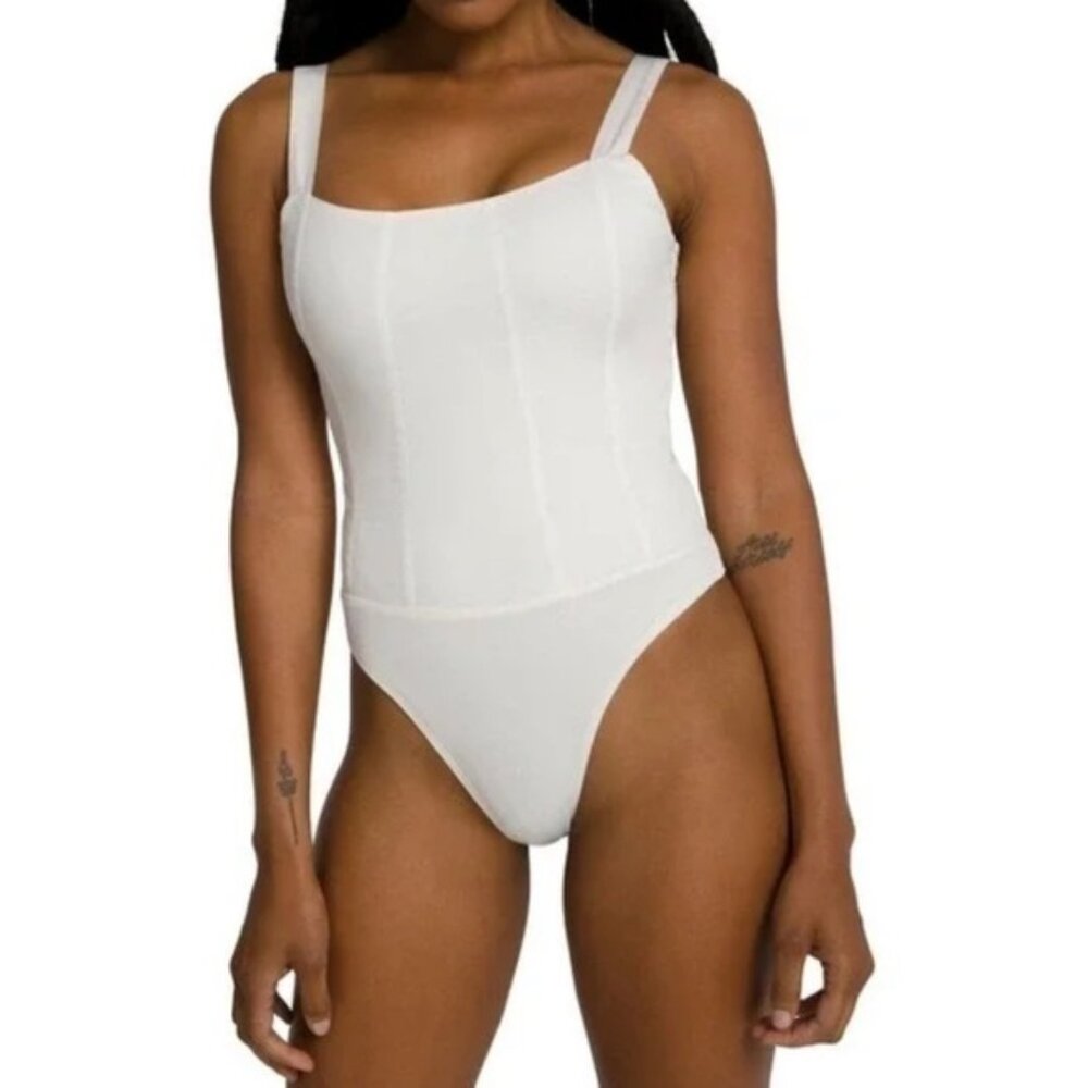 Good American contoured poplin body suit